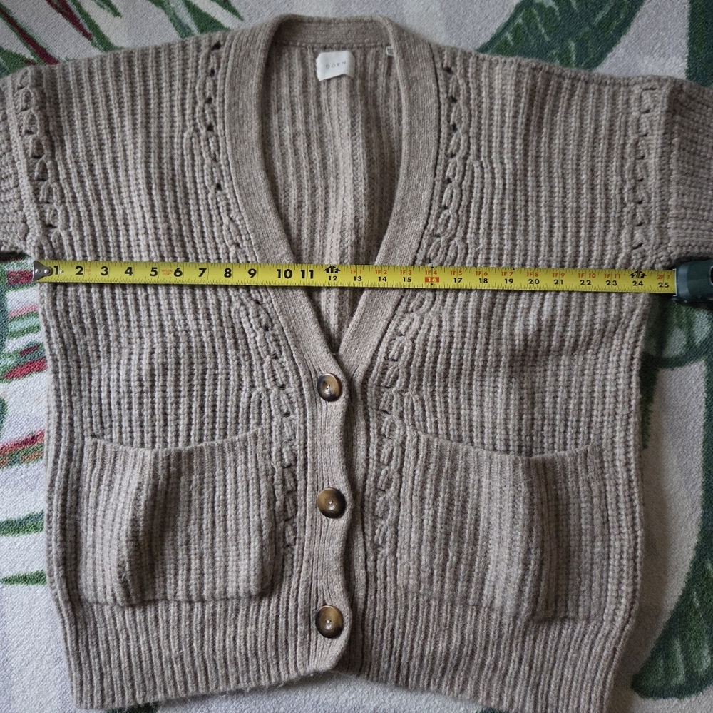 Doen Adelia Beige Alpaca Wool Cardigan Sweater Size Small - Picture 5 of 8